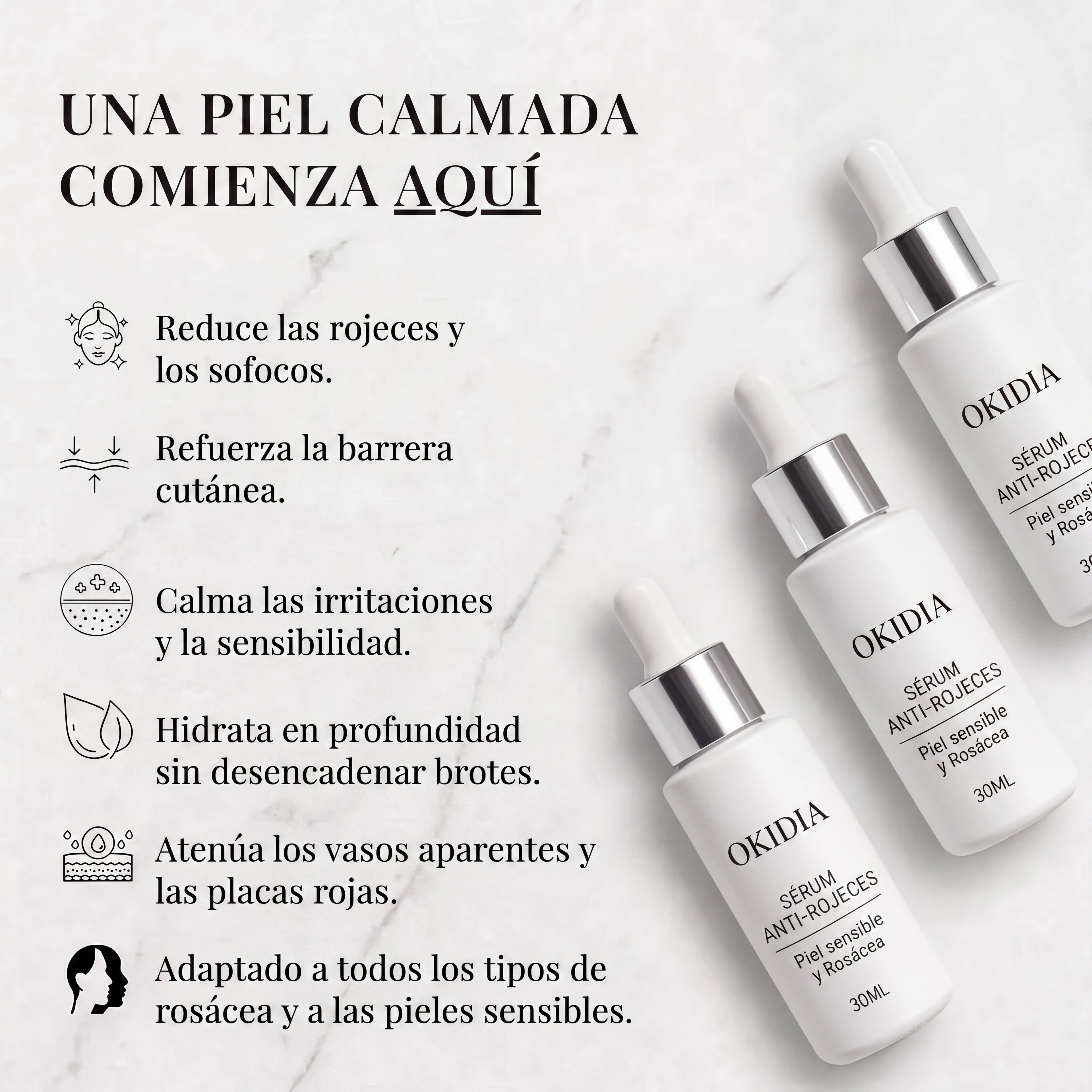 Okidia Sérum Anti Rojeces: Calma total para tu piel